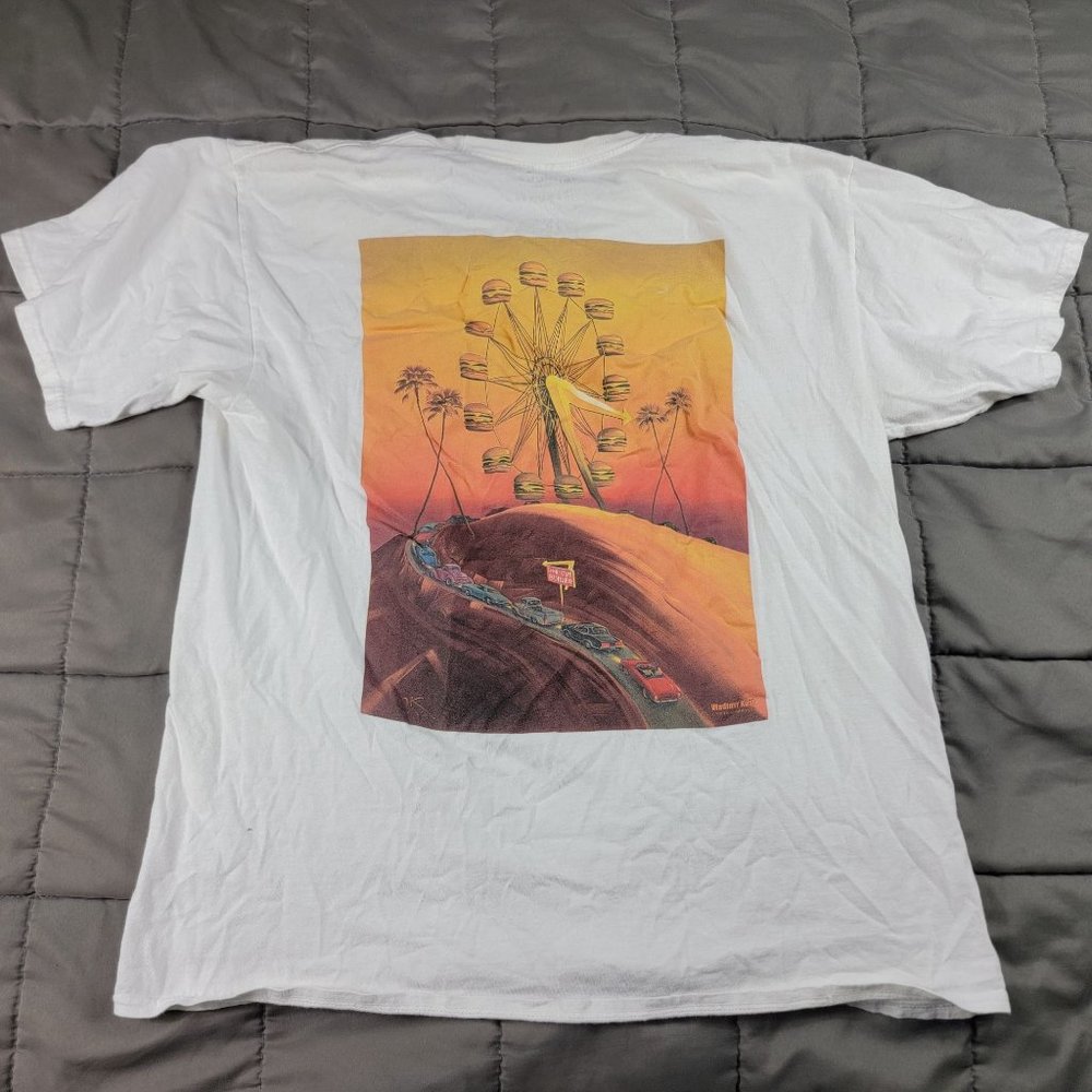 In N Out Burger 70th Anniversary Ferris Wheel T Shirt White Large Car Logo Promo